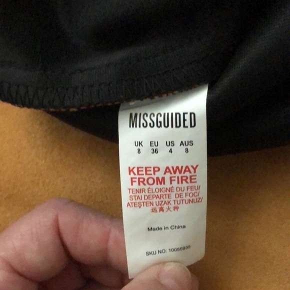 MISSGUIDED Faux Seude Scuba Asymmetrical Skirt Stretchy Size 4 Grunge Stretchy - Picture 12 of 13